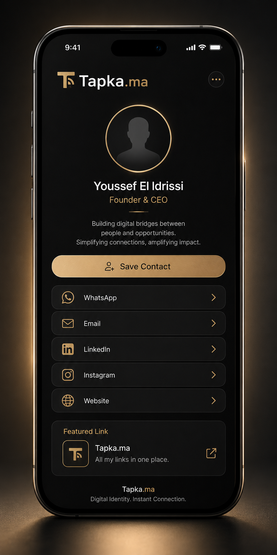 Profil digital Tapka sur mobile